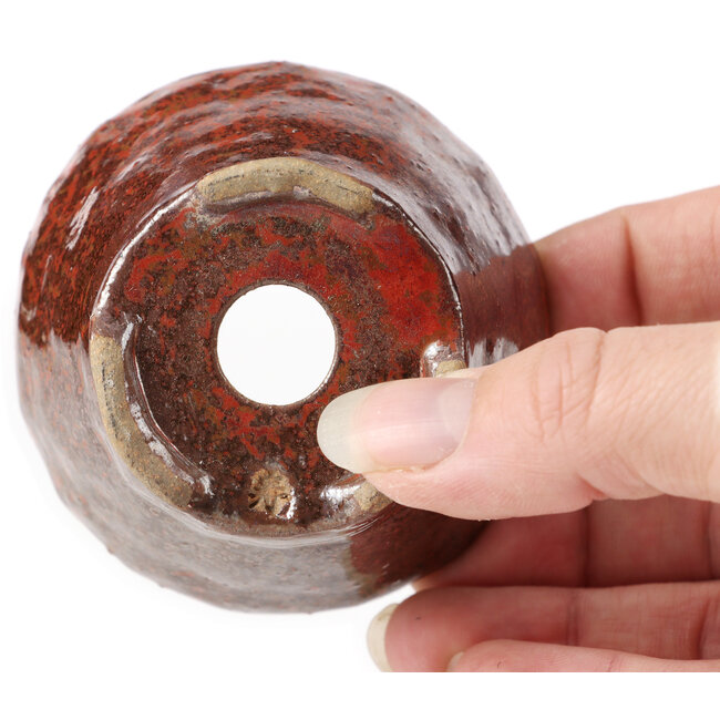 Pot à bonsaï rond brun rouge par Bonsai - 70 x 70 x 45 mm