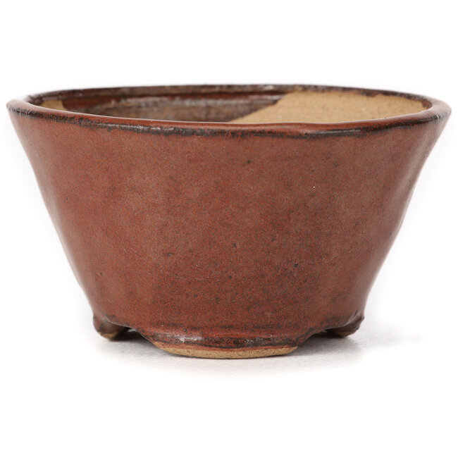 Round red brown bonsai pot by Bonsai - 75 x 75 x 40 mm