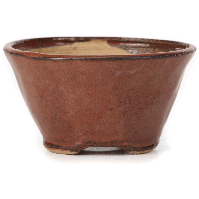Round red brown bonsai pot by Bonsai - 75 x 75 x 40 mm