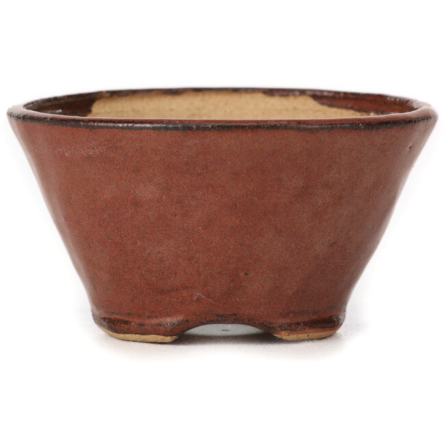 Vaso per bonsai rotondo rosso marrone di Bonsai - 75 x 75 x 40 mm