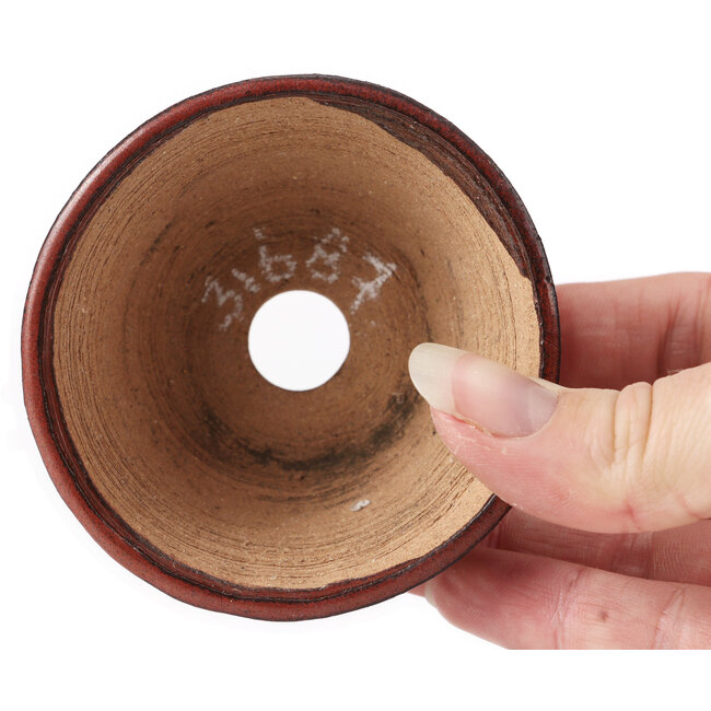 Round red brown bonsai pot by Bonsai - 75 x 75 x 40 mm