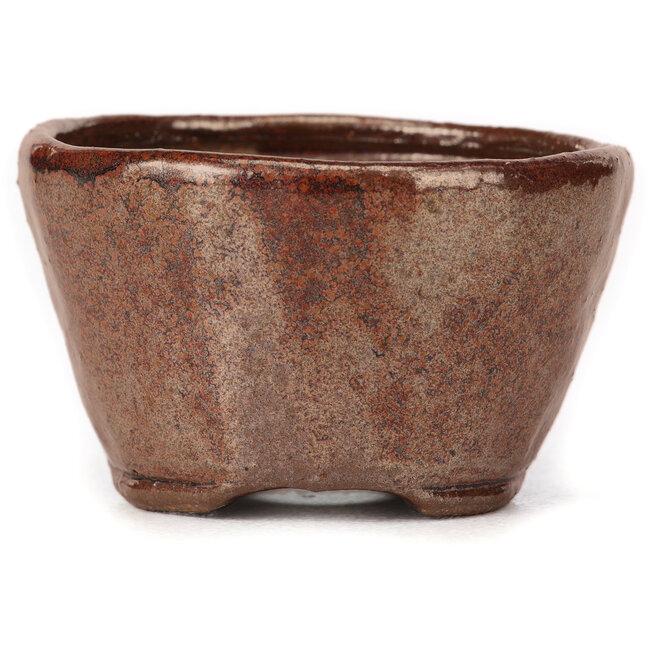 Ronde roodbruine bonsaipot van Bonsai - 70 x 70 x 40 mm