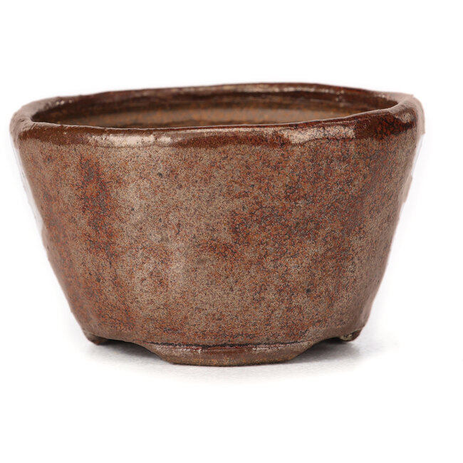 Vaso per bonsai rotondo rosso marrone di Bonsai - 70 x 70 x 40 mm