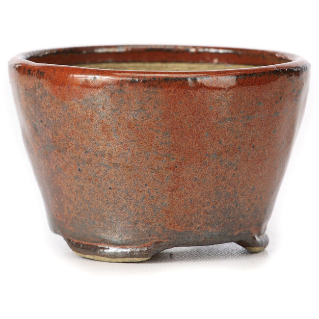 Maceta de bonsái redonda marrón rojiza de Bonsai - 70 x 70 x 45 mm