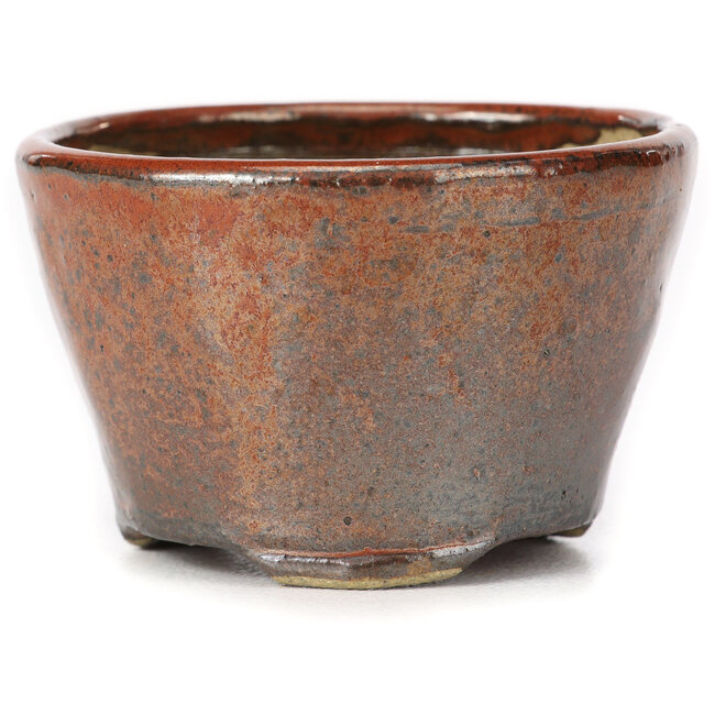 Ronde roodbruine bonsaipot van Bonsai - 70 x 70 x 45 mm