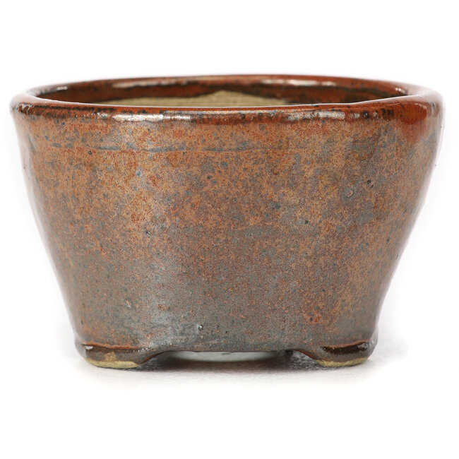 Vaso per bonsai rotondo rosso marrone di Bonsai - 70 x 70 x 45 mm