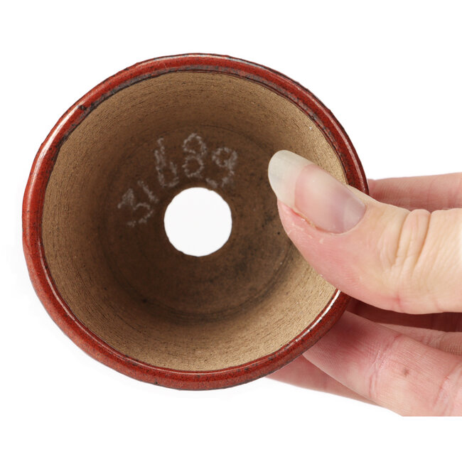 Pot à bonsaï rond brun rouge par Bonsai - 70 x 70 x 45 mm
