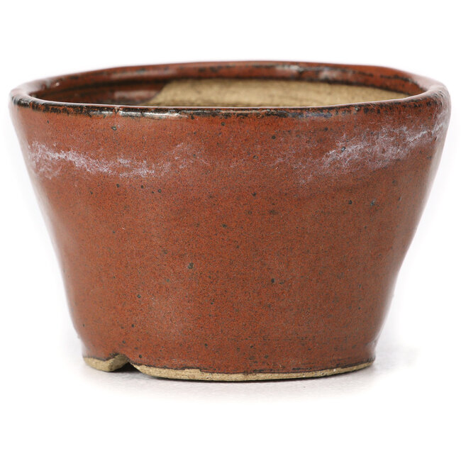 Maceta de bonsái redonda marrón rojiza de Bonsai - 65 x 65 x 45 mm