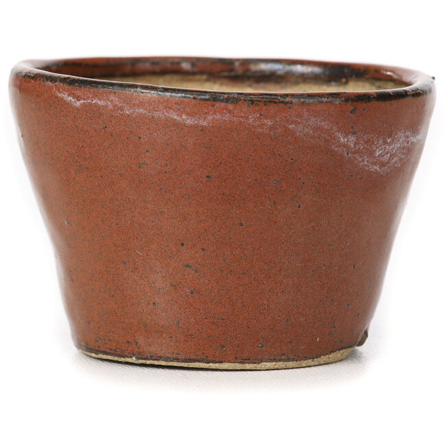 Ronde roodbruine bonsaipot van Bonsai - 65 x 65 x 45 mm