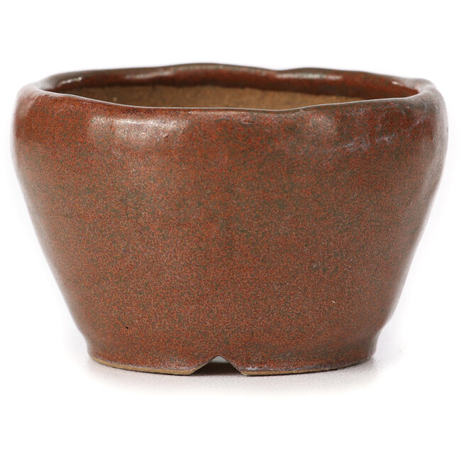 Pot à bonsaï rond brun rouge par Bonsai - 75 x 75 x 45 mm