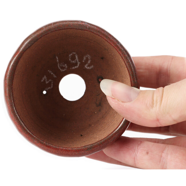 Pot à bonsaï rond brun rouge par Bonsai - 75 x 75 x 45 mm