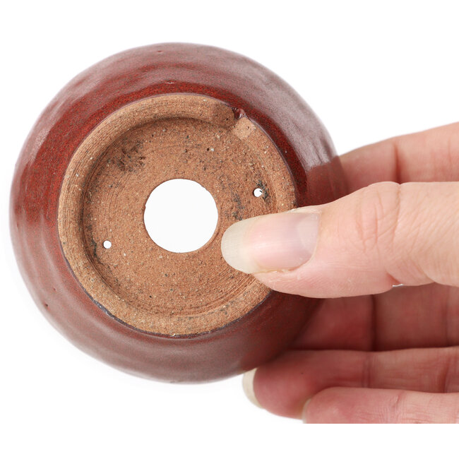 Round red brown bonsai pot by Bonsai - 75 x 75 x 45 mm