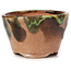 Runde grüne und braune Bonsaischale von Bonsai - 70 x 70 x 45 mm