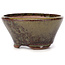 Pot à bonsaï rond vert et marron par Bonsai - 75 x 75 x 40 mm