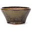 Round green and brown bonsai pot by Bonsai - 75 x 75 x 40 mm