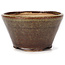Pot à bonsaï rond vert et marron par Bonsai - 75 x 75 x 45 mm