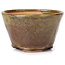 Pot à bonsaï rond vert et marron par Bonsai - 70 x 70 x 45 mm