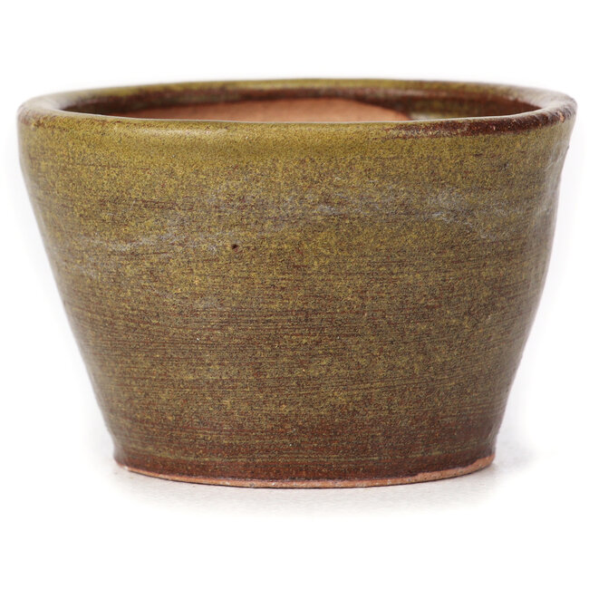 Runde grüne und braune Bonsaischale von Bonsai - 65 x 65 x 45 mm