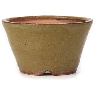 Bonsai 70 mm round green and brown bonsai pot by Bonsai, Japan