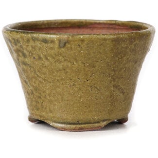 Bonsai 70 mm round green and brown bonsai pot by Bonsai, Japan