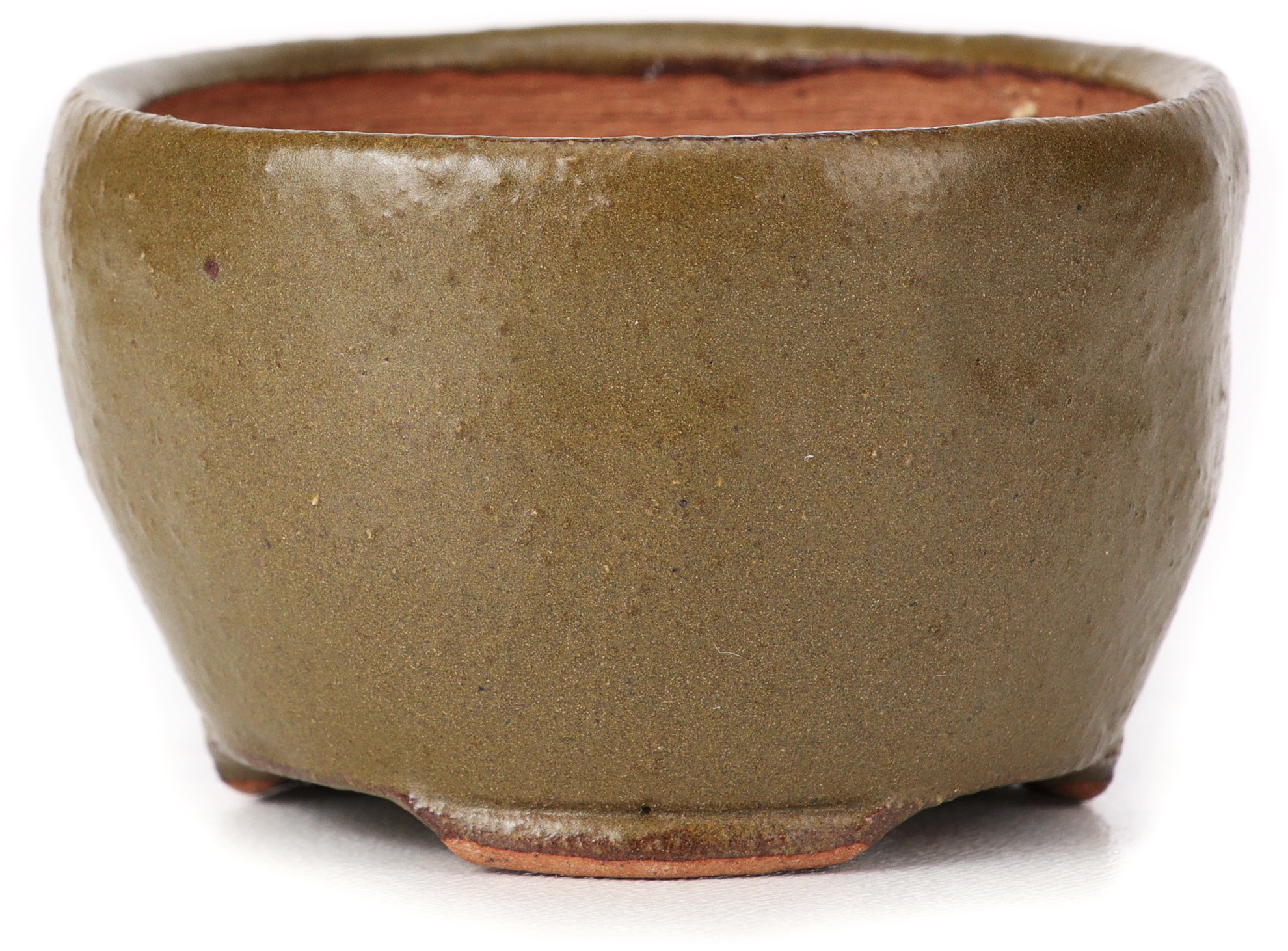 Pot à Bonsaï Japonais En Argile Mino Kenzan - Ovale Marron - Signé Deimono - Occasion Excellente