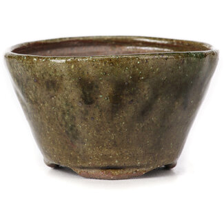 Bonsai 75 mm round green bonsai pot by Bonsai, Japan