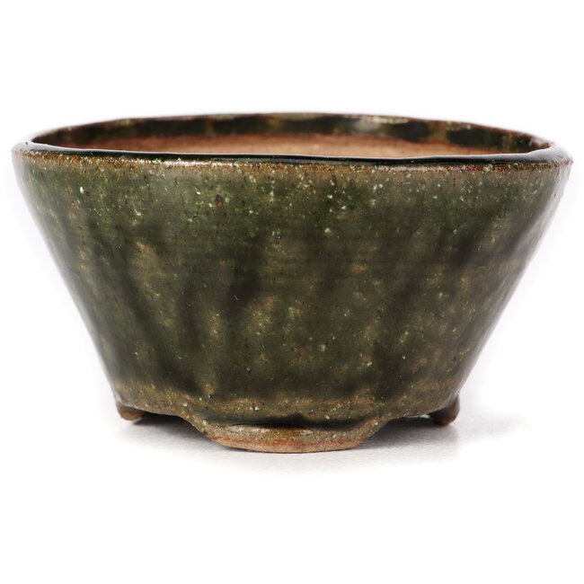 Pot à bonsaï rond vert par Bonsai - 80 x 80 x 45 mm