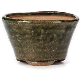 Bonsai 70 mm round green bonsai pot by Bonsai, Japan