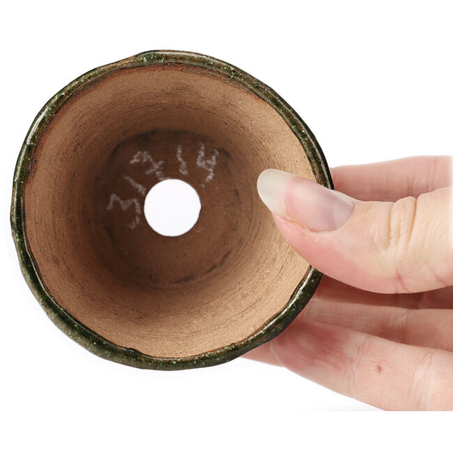 Round green bonsai pot by Bonsai - 70 x 70 x 45 mm