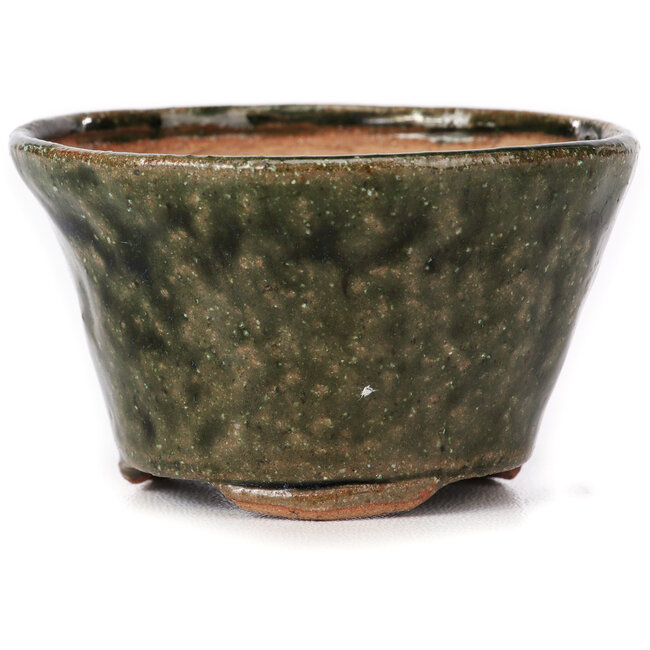 Maceta de bonsái verde redonda de Bonsai - 75 x 75 x 45 mm