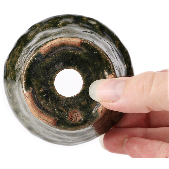 Round green bonsai pot by Bonsai - 75 x 75 x 45 mm