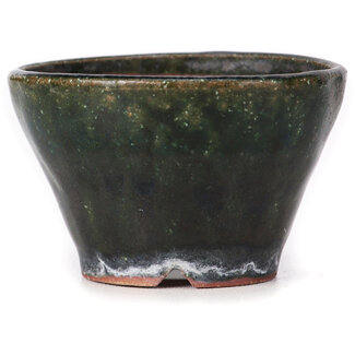 Bonsai 70 mm round green bonsai pot by Bonsai, Japan