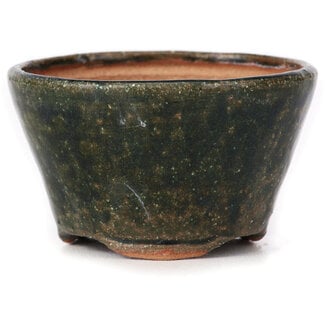 Bonsai 70 mm round green bonsai pot by Bonsai, Japan