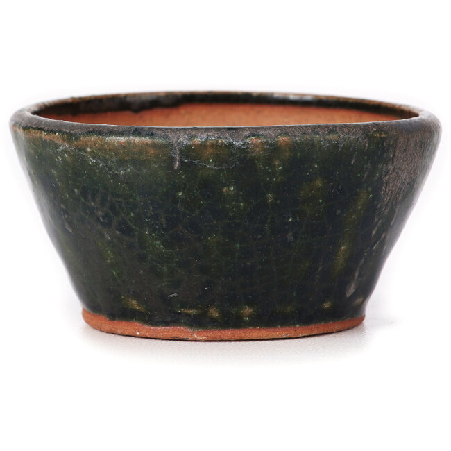 Maceta de bonsái verde redonda de Bonsai - 70 x 70 x 35 mm