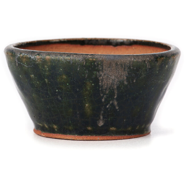 Maceta de bonsái verde redonda de Bonsai - 70 x 70 x 35 mm