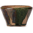 Pot à bonsaï rond vert et marron par Bonsai - 100 x 100 x 60 mm
