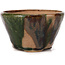 Round green and brown bonsai pot by Bonsai - 100 x 100 x 60 mm