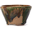 Round green and brown bonsai pot by Bonsai - 100 x 100 x 60 mm