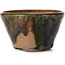 Round green and brown bonsai pot by Bonsai - 100 x 100 x 60 mm