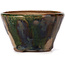 Round green and brown bonsai pot by Bonsai - 100 x 100 x 60 mm