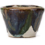 Pot à bonsaï rond vert et marron par Bonsai - 105 x 105 x 70 mm
