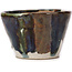 Pot à bonsaï rond vert et marron par Bonsai - 105 x 105 x 70 mm