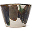 Pot à bonsaï rond vert et marron par Bonsai - 105 x 105 x 70 mm
