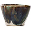 Pot à bonsaï rond vert et marron par Bonsai - 105 x 105 x 70 mm