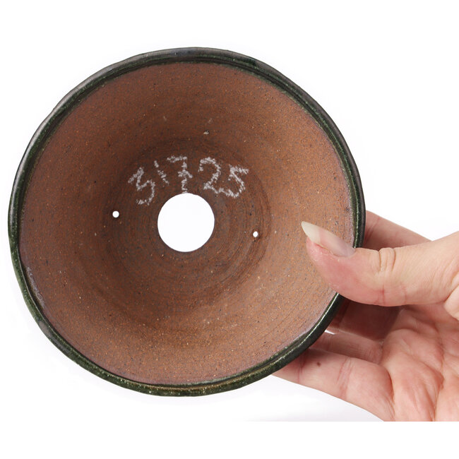 Pot à bonsaï rond vert par Bonsai - 130 x 130 x 55 mm