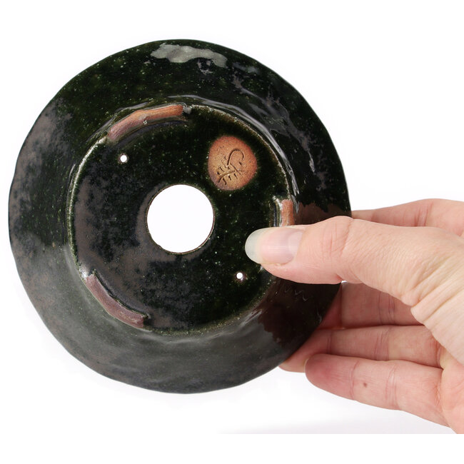 Vaso bonsai rotondo verde di Bonsai - 130 x 130 x 55 mm