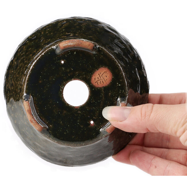 Ronde groene bonsai pot van Bonsai - 120 x 120 x 50 mm