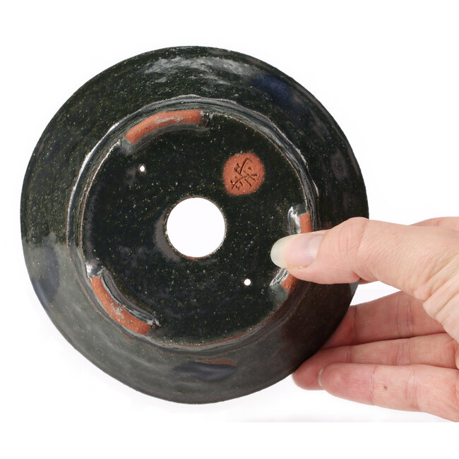 Pot à bonsaï rond vert par Bonsai - 135 x 135 x 50 mm