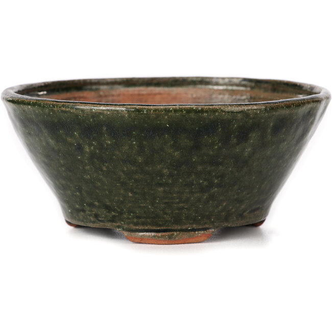 Ronde groene bonsai pot van Bonsai - 125 x 125 x 55 mm