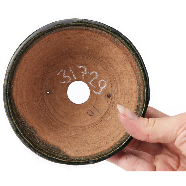 Pot à bonsaï rond vert par Bonsai - 125 x 125 x 55 mm